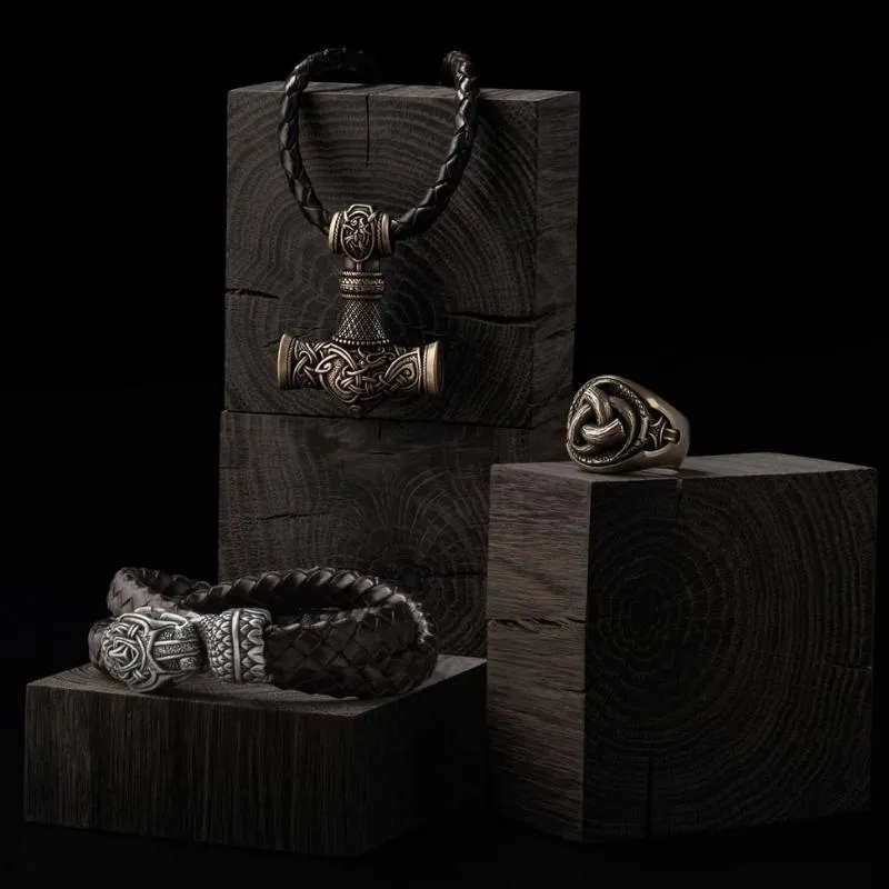 Handcrafted Odin's Horns Bronze Ring