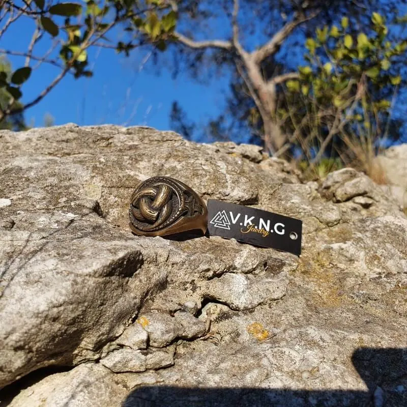 Handcrafted Odin's Horns Bronze Ring