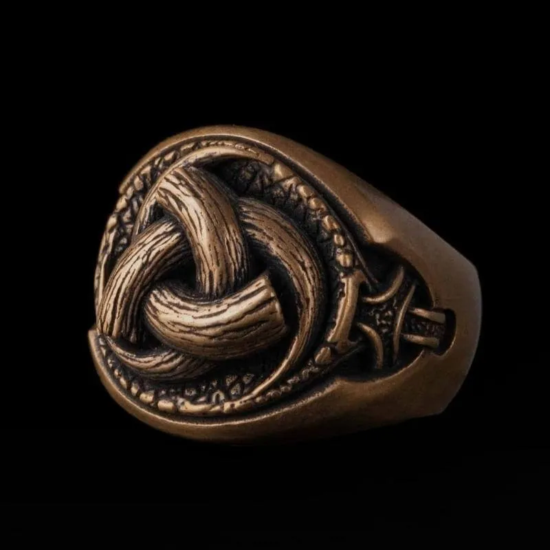 Handcrafted Odin's Horns Bronze Ring