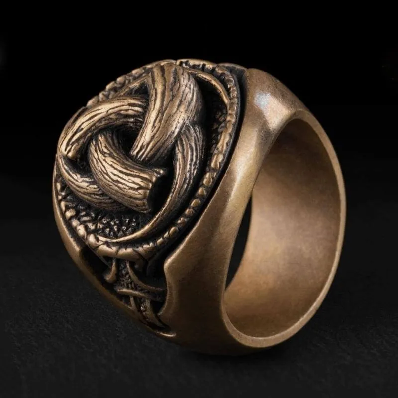 Handcrafted Odin's Horns Bronze Ring