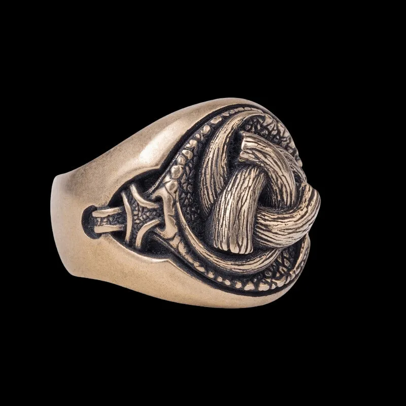 Handcrafted Odin's Horns Bronze Ring