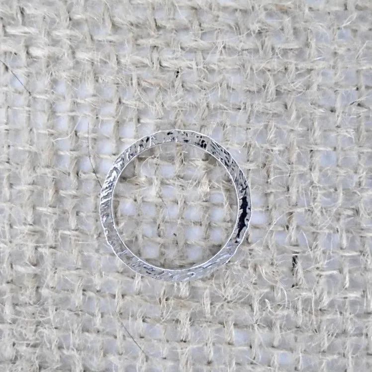 Handmade .925 Sterling Silver Rectangle Textured Ring | Bold Thumb Ring Statement