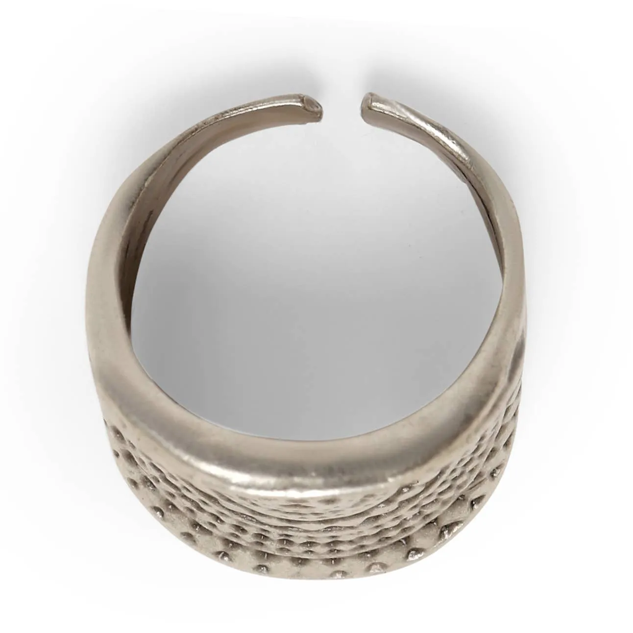 Handmade Boho Brass Ring In Silver Plated - ZRC-021