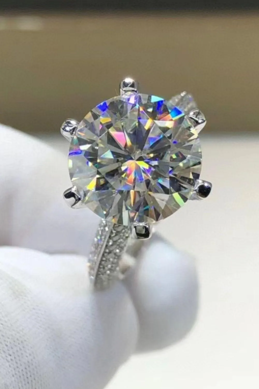 Hazel Blues® | 5 Carat Moissanite 6-Prong Ring