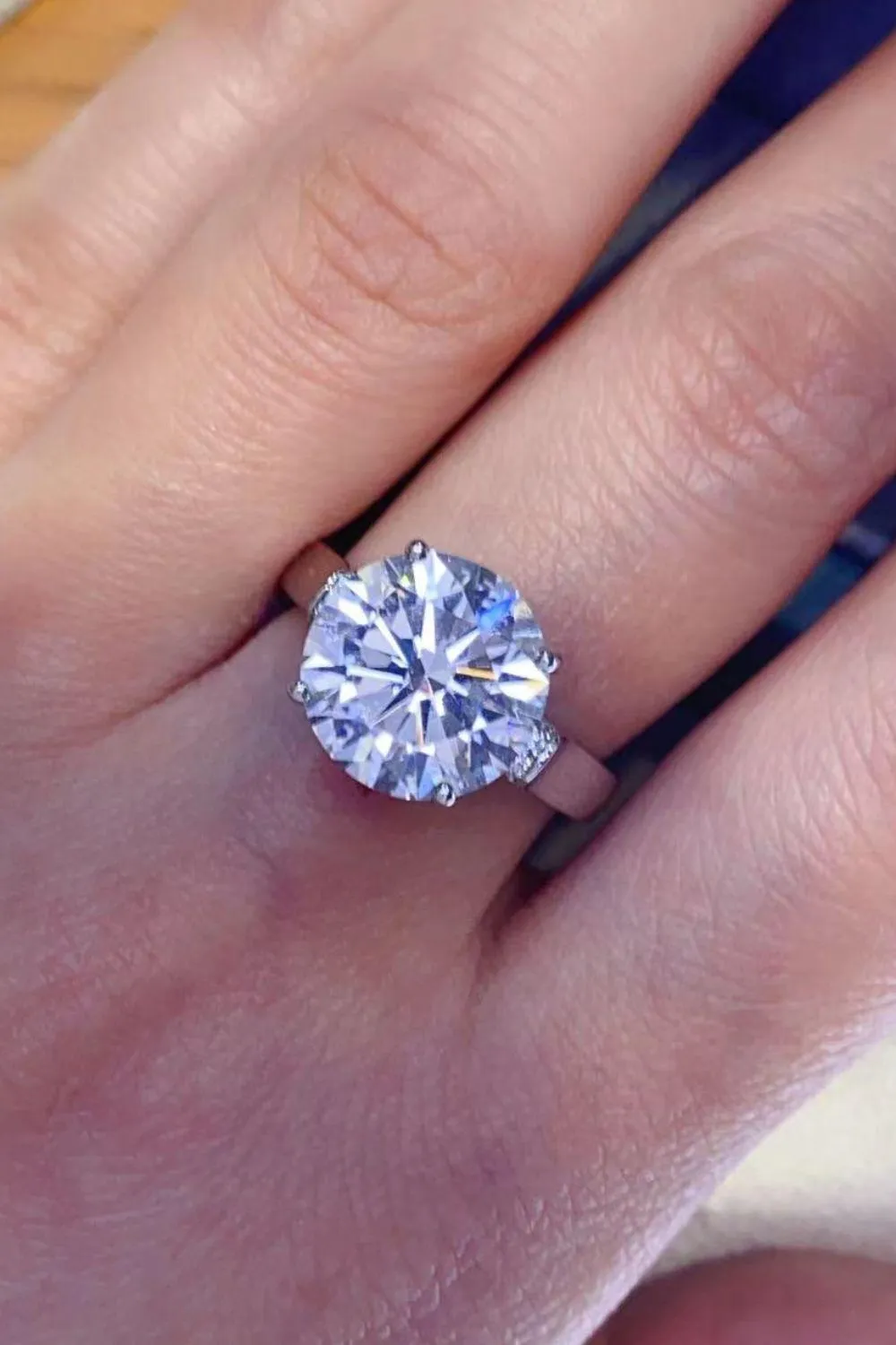 Hazel Blues® | 5 Carat Moissanite Platinum-Plated Ring