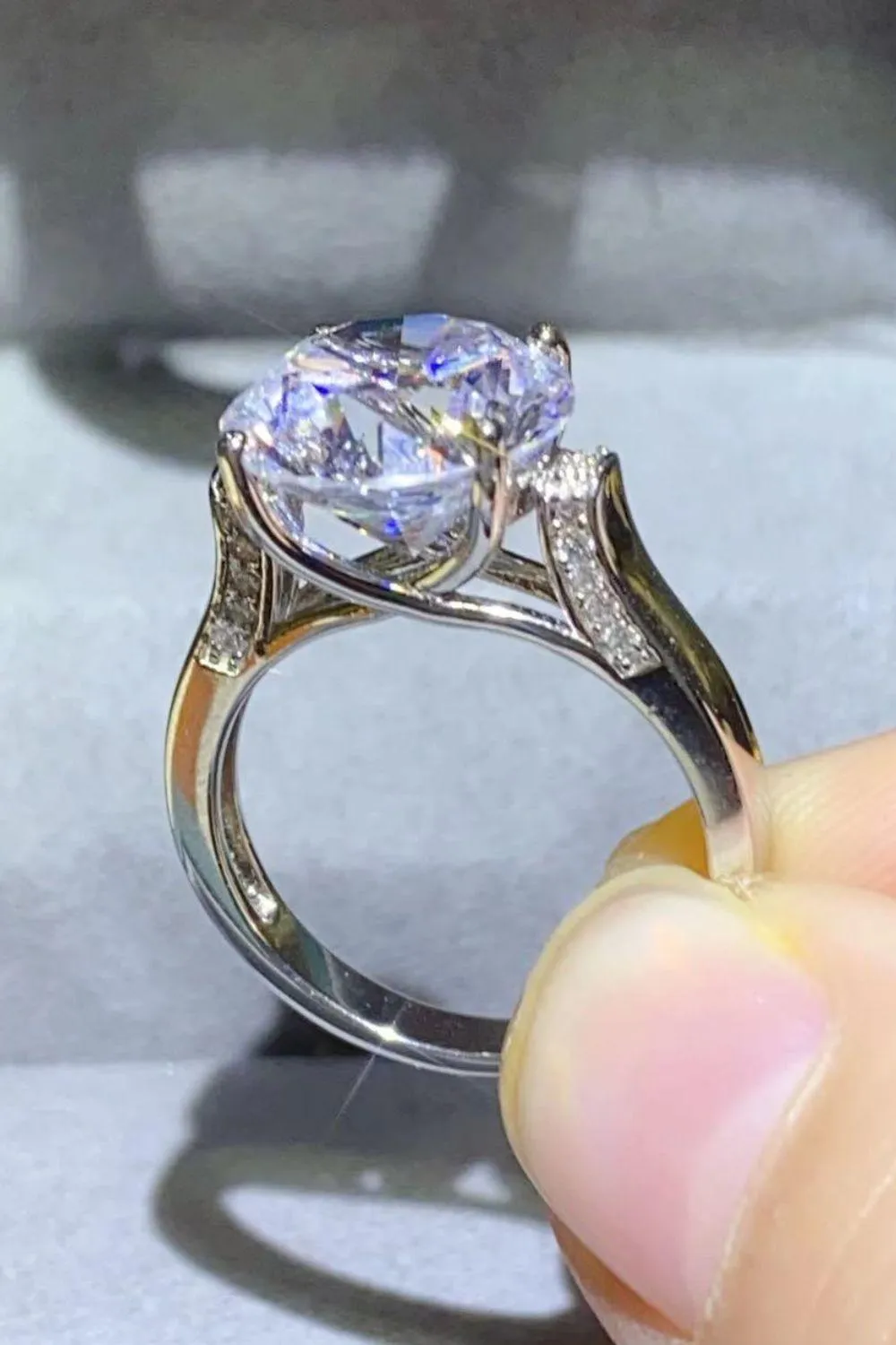 Hazel Blues® | 5 Carat Moissanite Platinum-Plated Ring