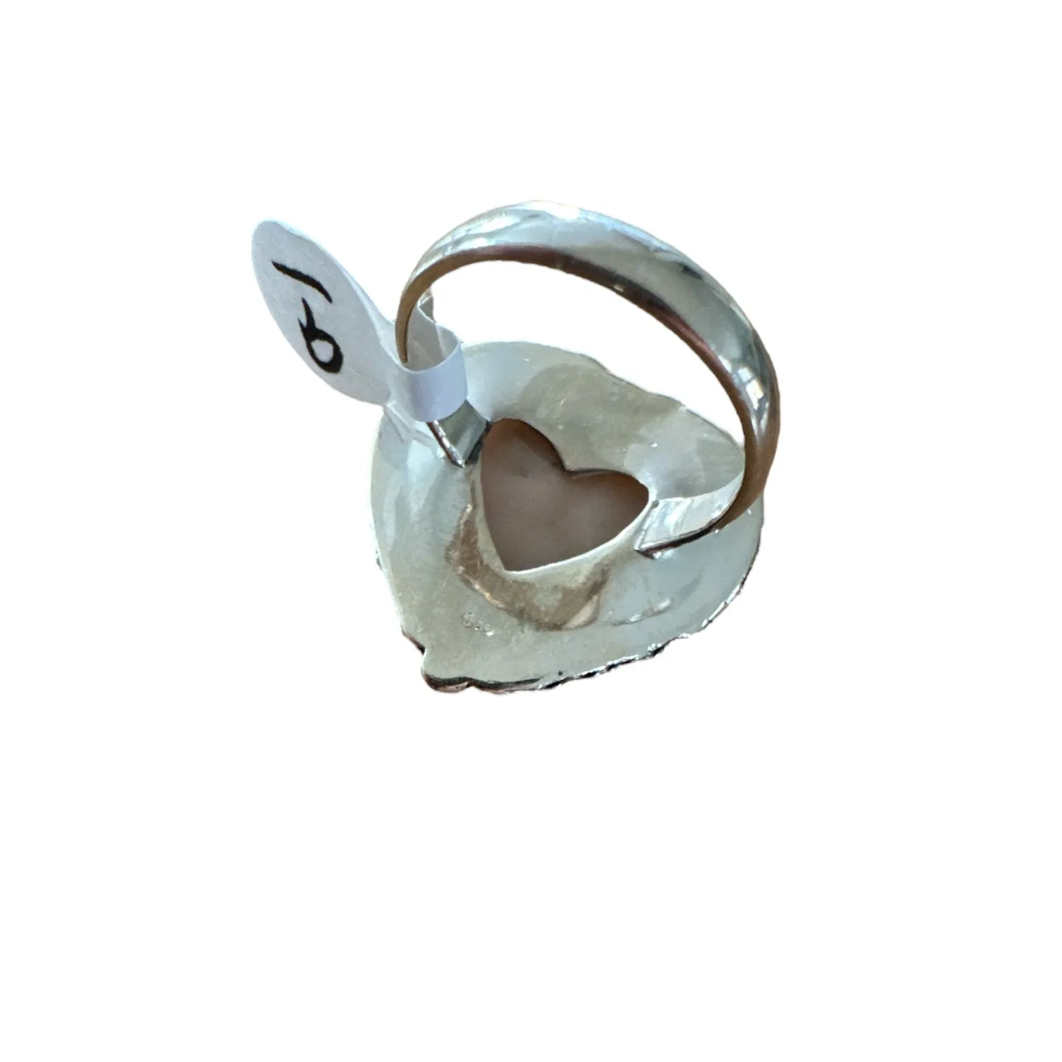 HEART Natrolite Solid 925 Sterling Silver Ring 8