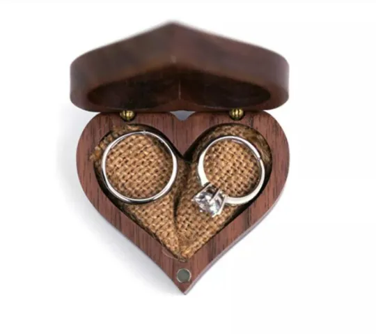 Heart Ring Box - Engagement Wood Box