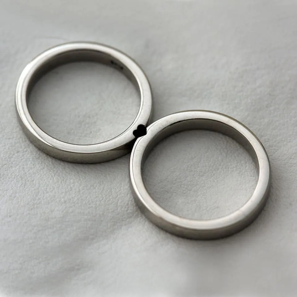 Heart Wedding ring set in Platinum