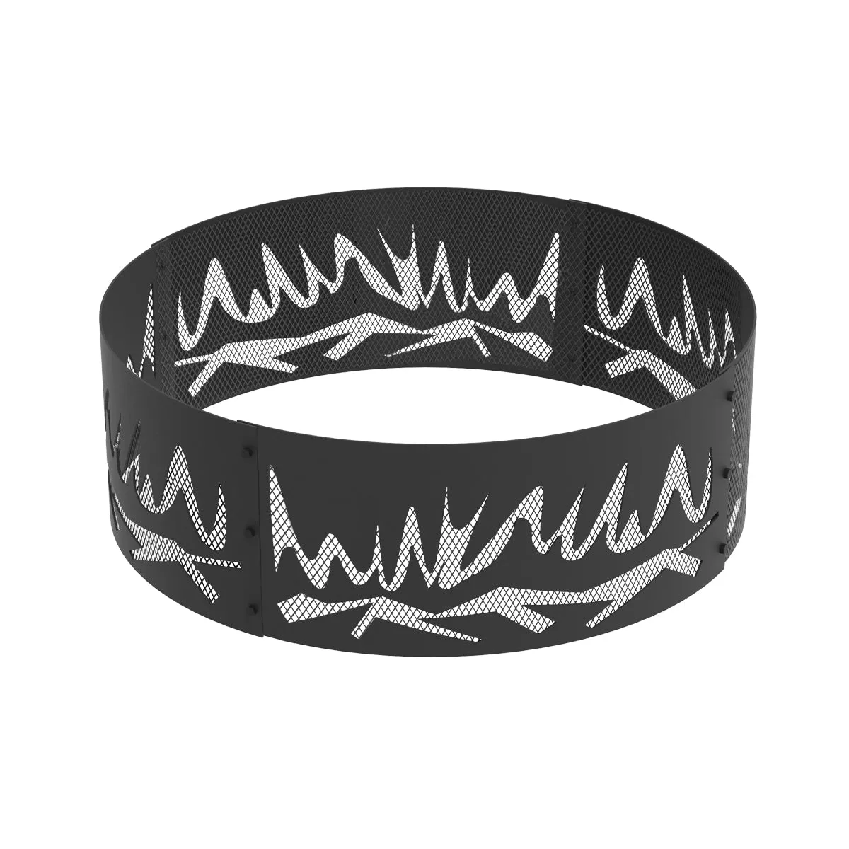 Heavy Gauge 36 in. Round x 12 in. High Abstract Fire Decorative Steel Fire Ring