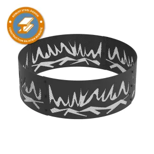 Heavy Gauge 36 in. Round x 12 in. High Abstract Fire Decorative Steel Fire Ring