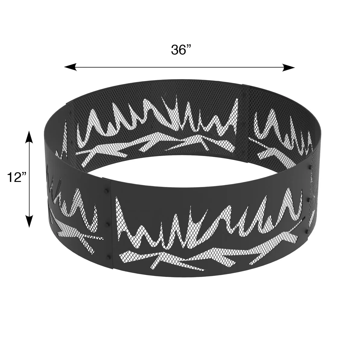 Heavy Gauge 36 in. Round x 12 in. High Abstract Fire Decorative Steel Fire Ring