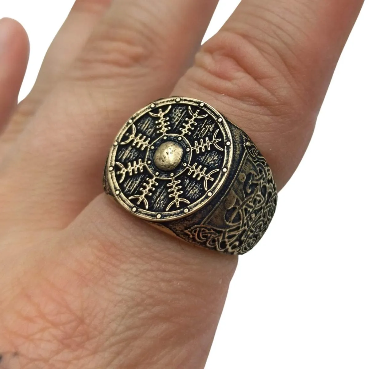 Helm of awe ring from bronze