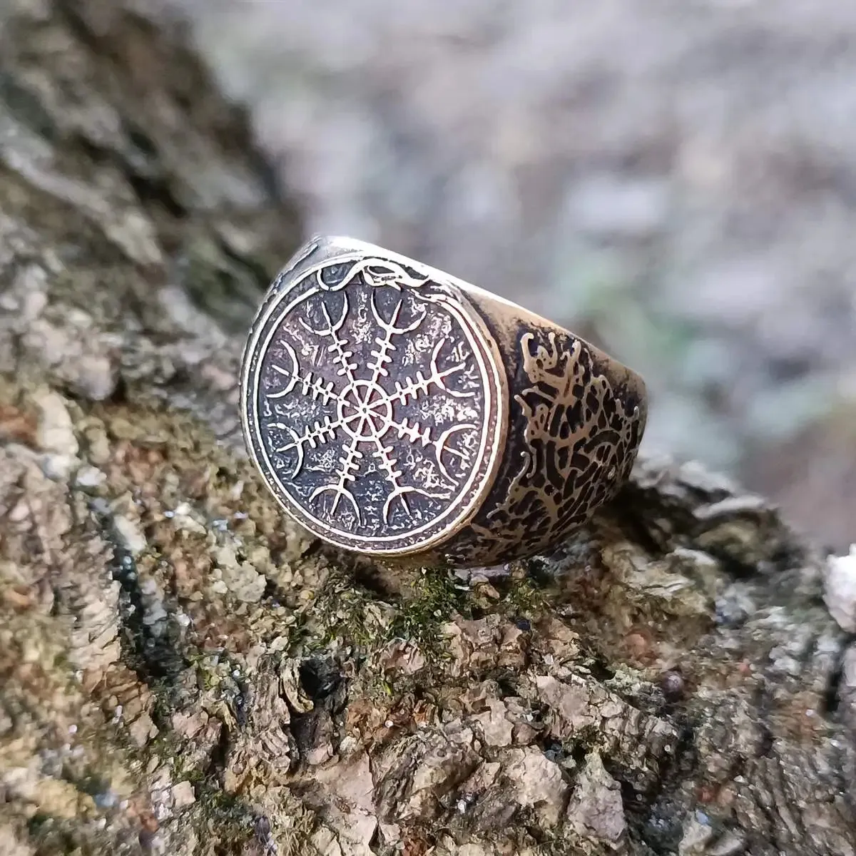 Helm of awe ring from bronze