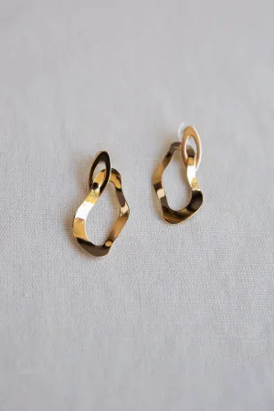 Irregular Shaped Interlocking Rings Drop Earrings