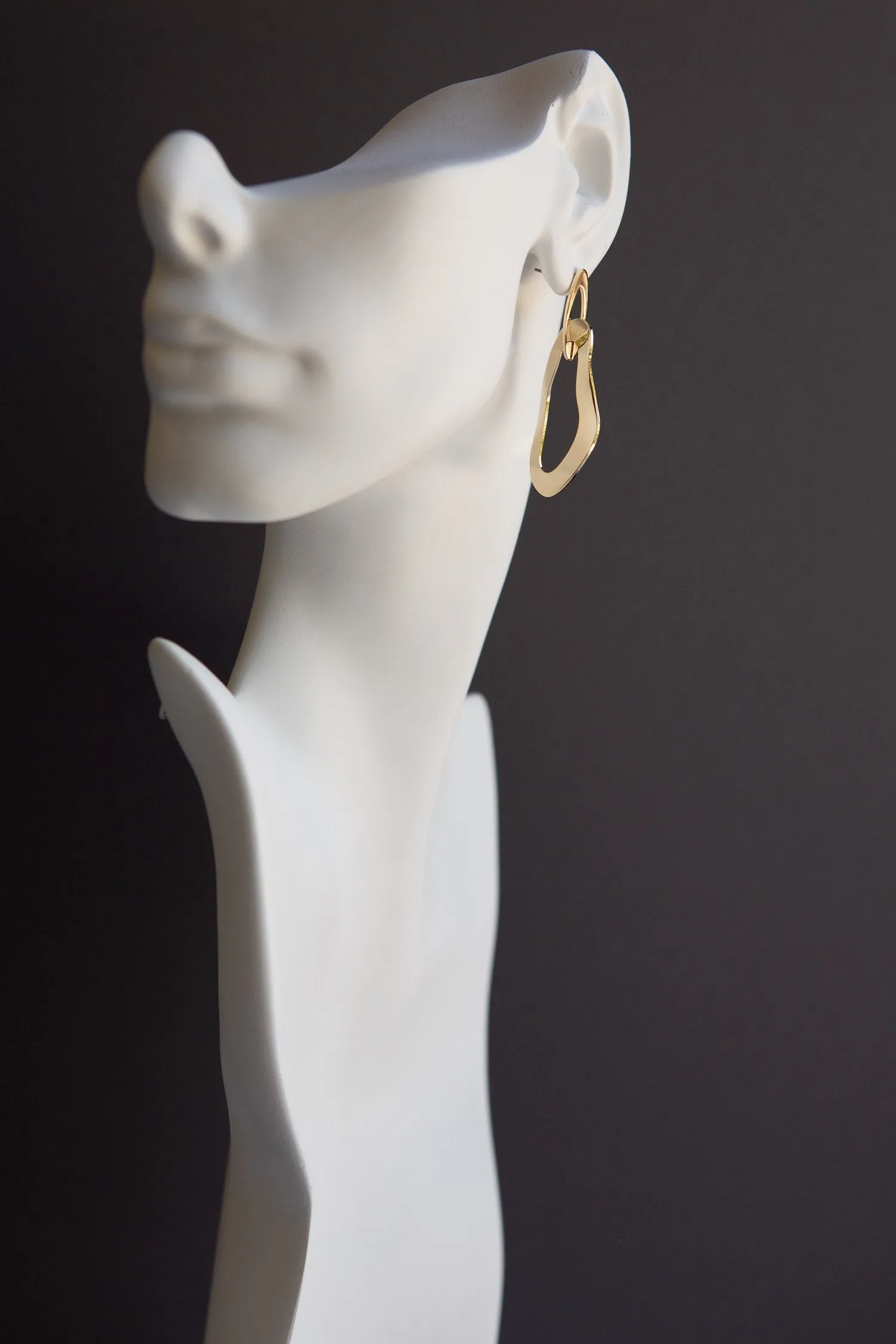 Irregular Shaped Interlocking Rings Drop Earrings