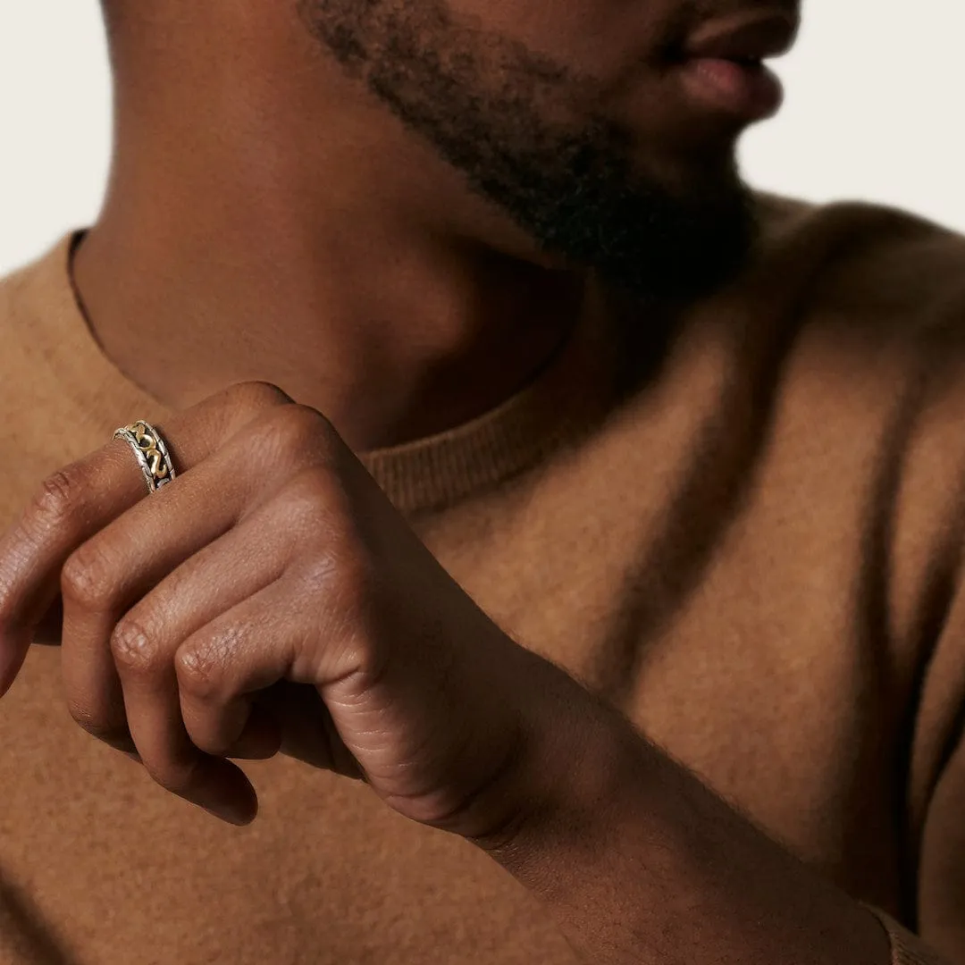 John Hardy Two-Tone Chain Keris Dagger Ring