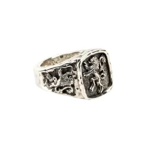Keith Jack Large Lion Rampant Sterling Silver and Bronze Ring