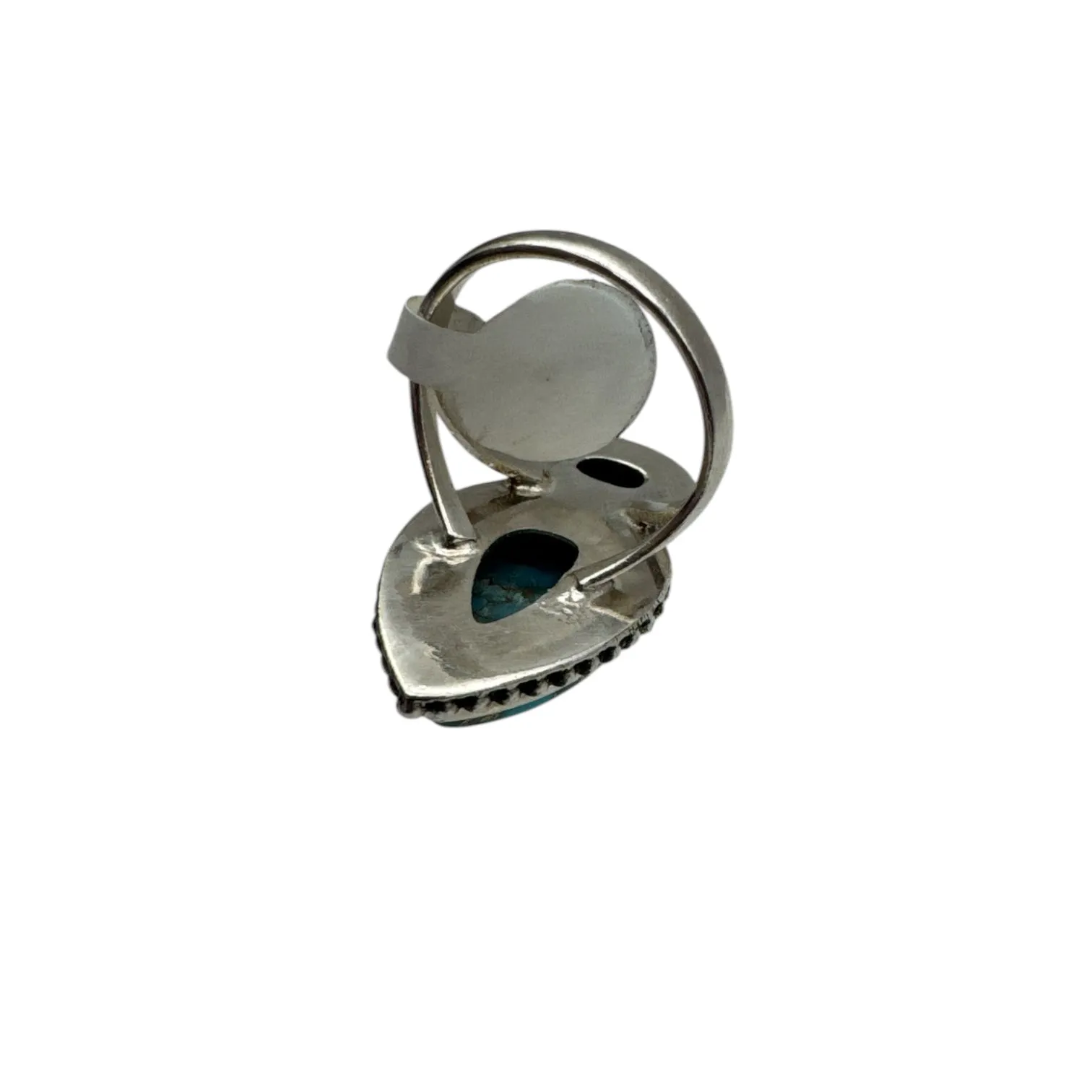Kingman Blue Copper Turquoise Solid 925 Sterling Silver Ring 4