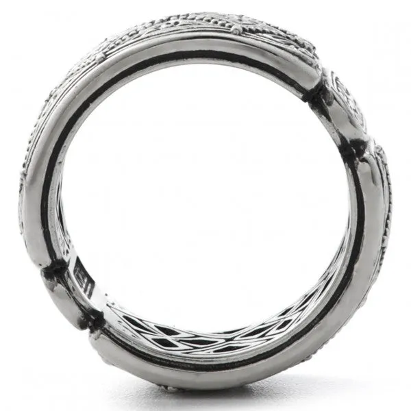 Konstantino Men's Sterling Silver Diamond Pattern Ring