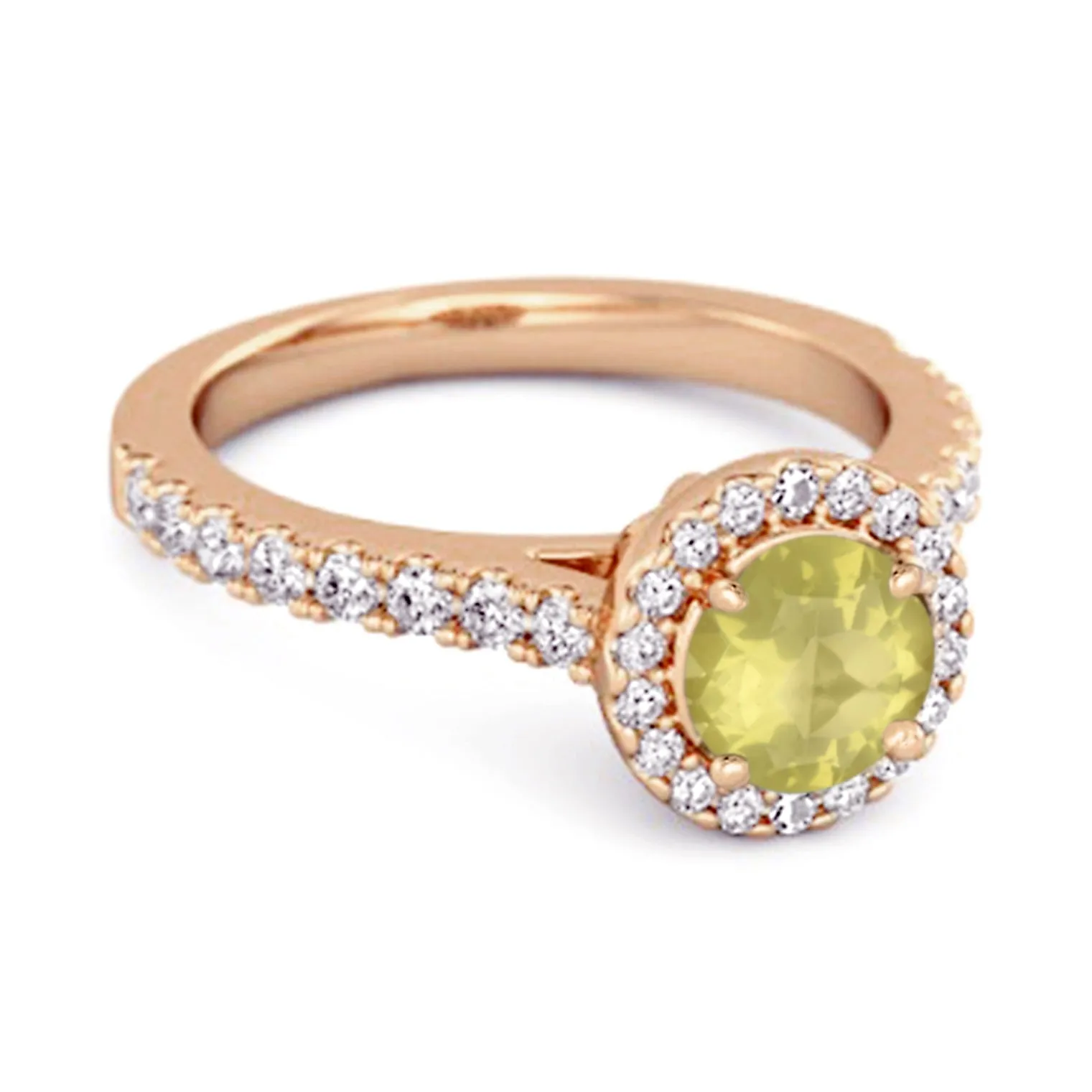 Lemon Quartz Birthstone 925 Sterling Silver Solitaire Accents Ring