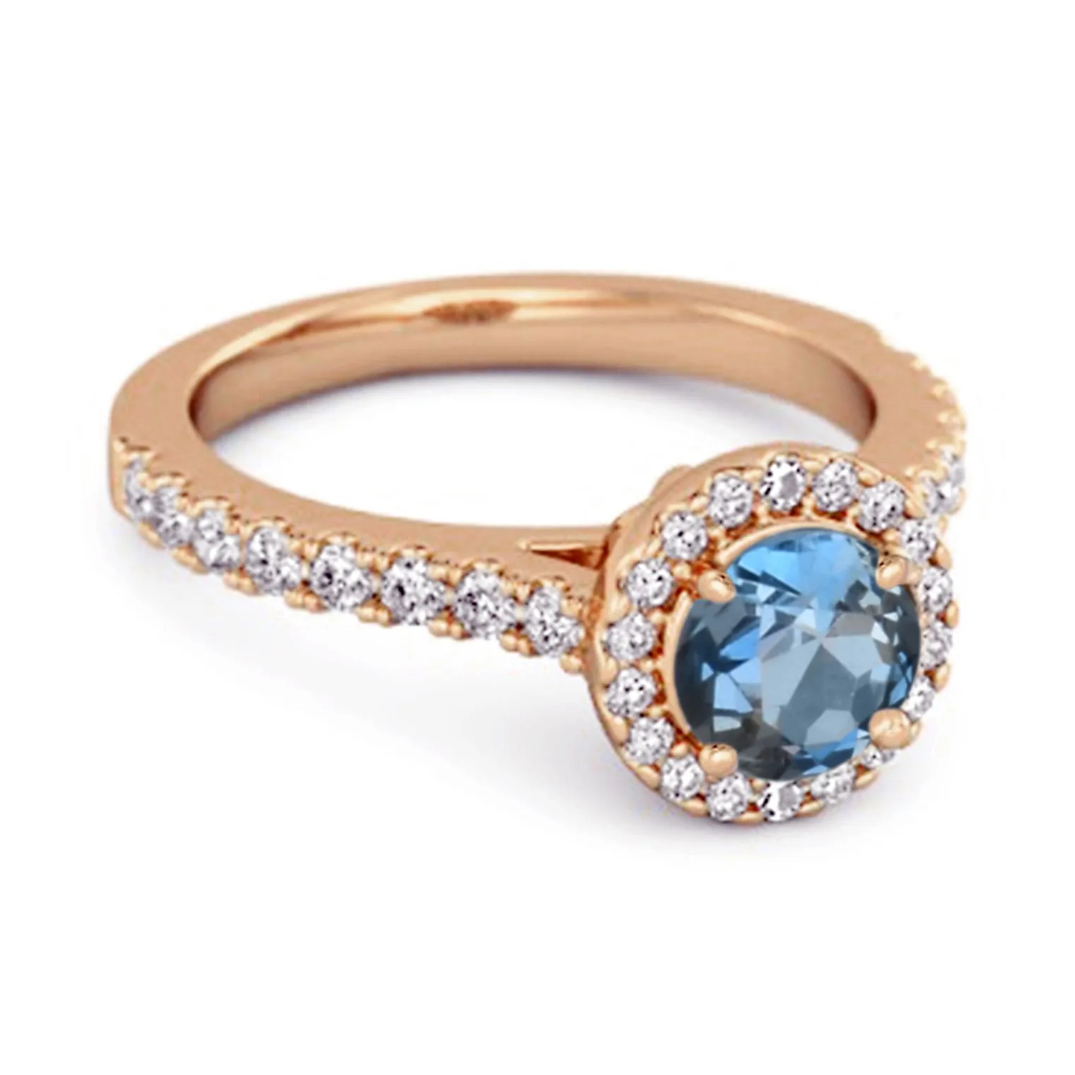 London Blue Topaz Birthstone 925 Sterling Silver Solitaire Accents Ring