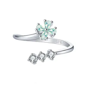 Lucky Clover Resizable Silver Rings