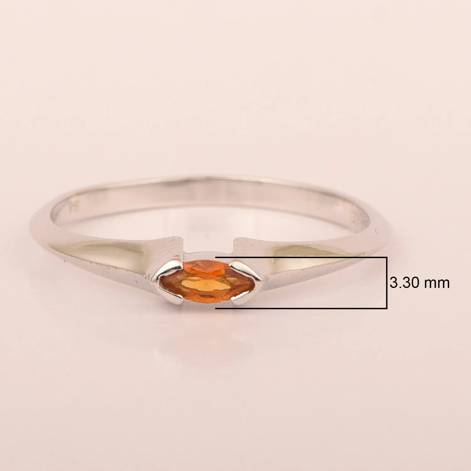 Marquise Cut 0.20 Ctw Citrine 925 Sterling Silver Women Wedding Ring
