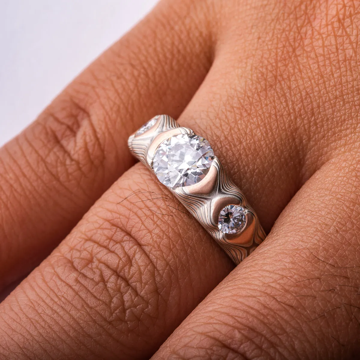 Matching Cathedral Style Guri Bori Ring Set