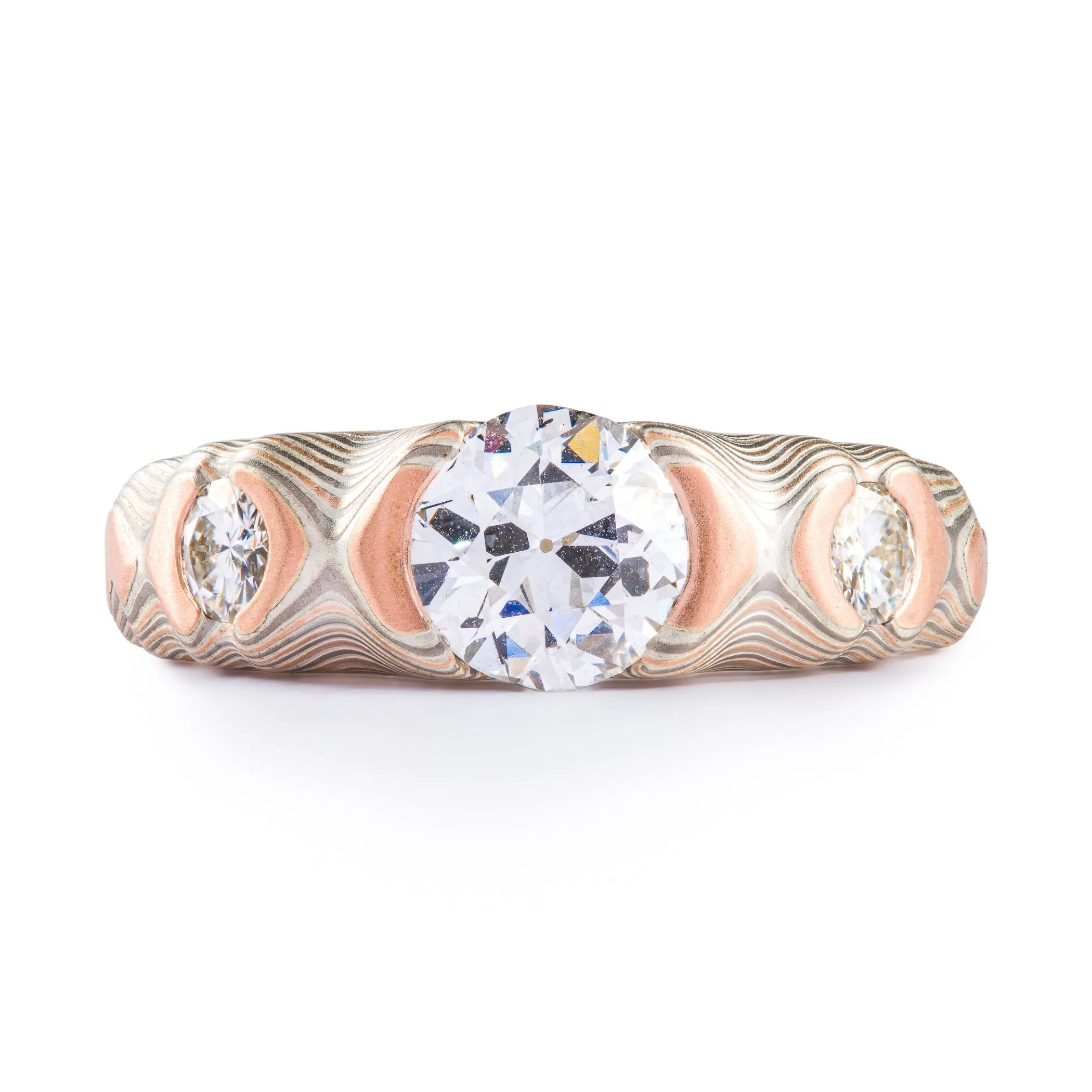 Matching Cathedral Style Guri Bori Ring Set