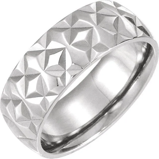 Matthew Geometric Pattern Wedding Band