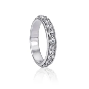 Meditation Ring Devotion Sterling Silver CZ Spinning Band