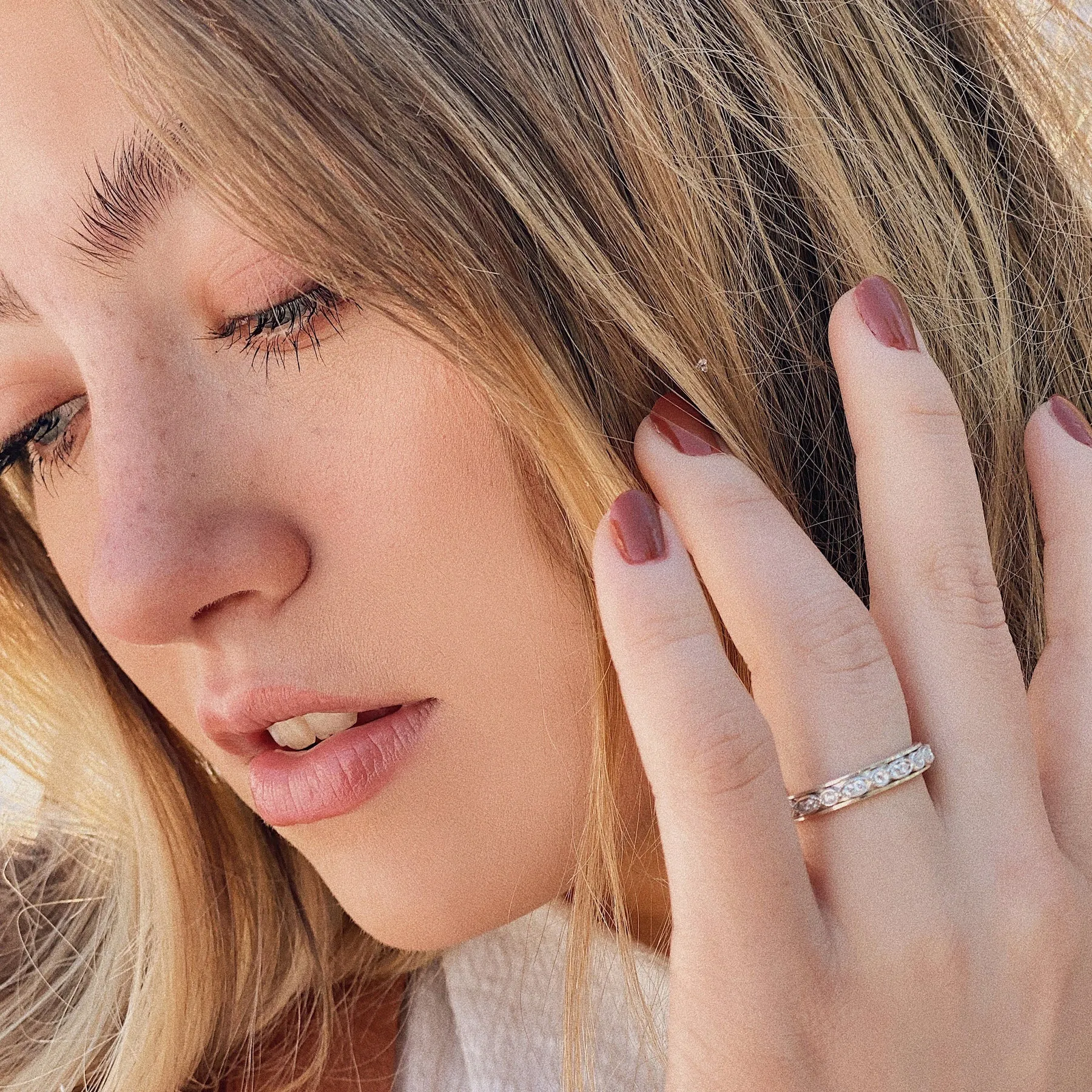 Meditation Ring Devotion Sterling Silver CZ Spinning Band