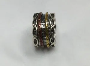 Meditation Ring, Trimetal, Loops Edges
