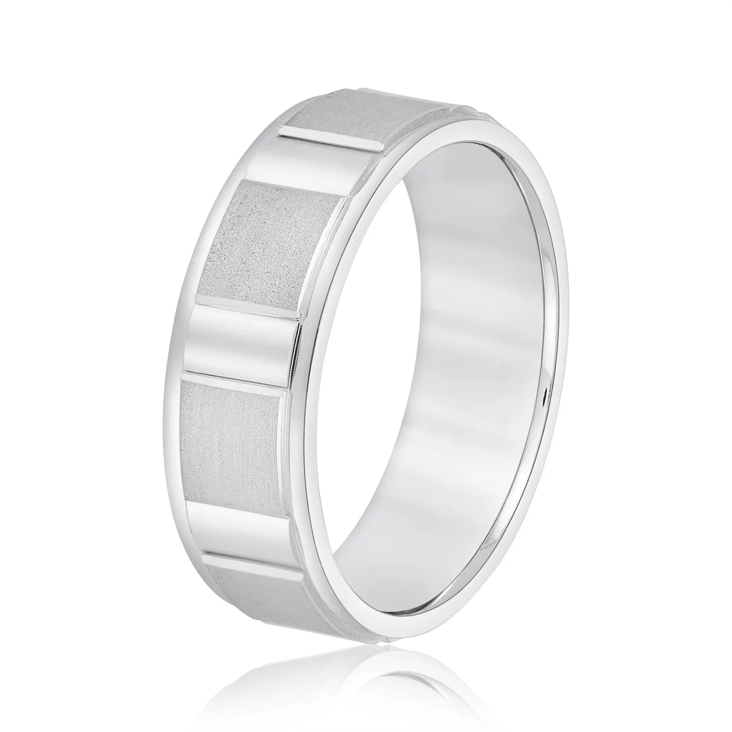 Men's Geometric Design Round Edge Band