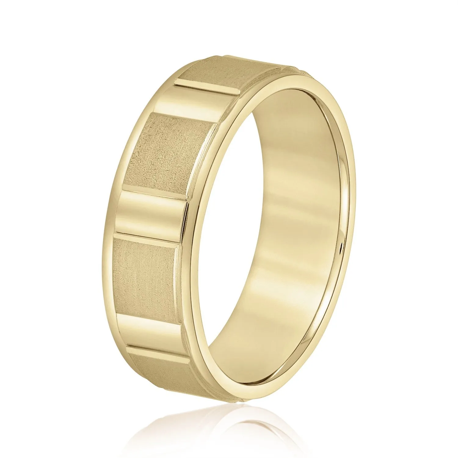 Men's Geometric Design Round Edge Band