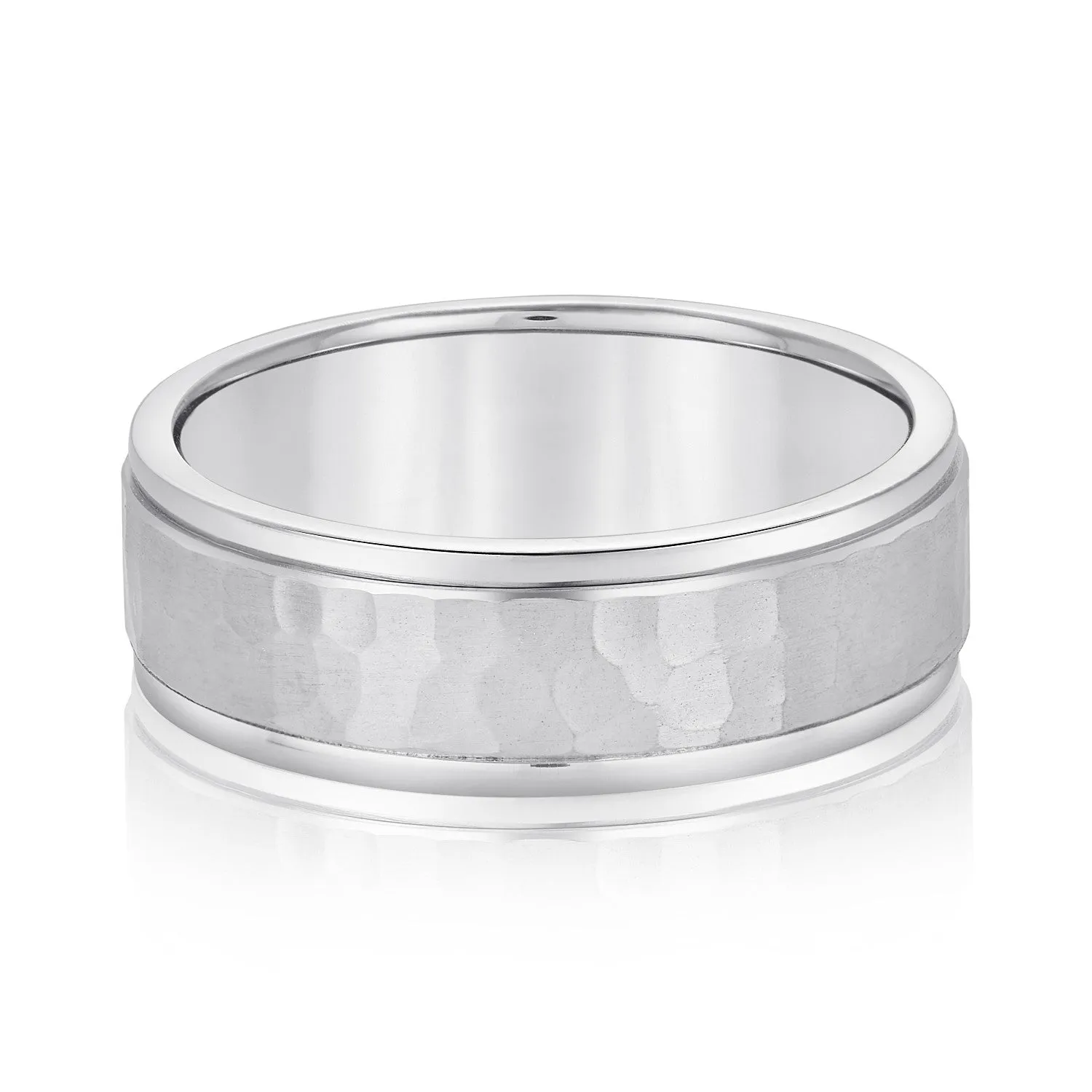 Men's Hammered Center Wedding Band