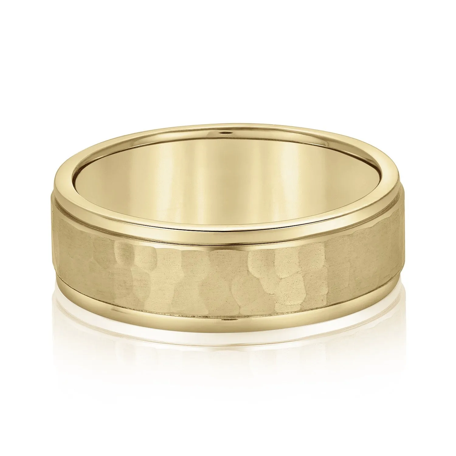 Men's Hammered Center Wedding Band