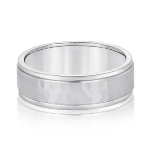 Men's Hammered Center Wedding Band