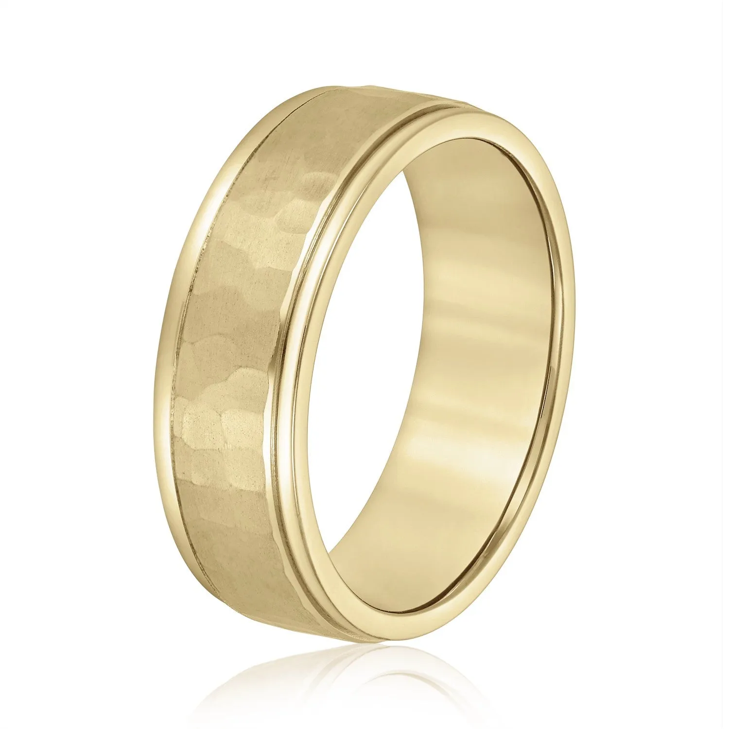 Men's Hammered Center Wedding Band