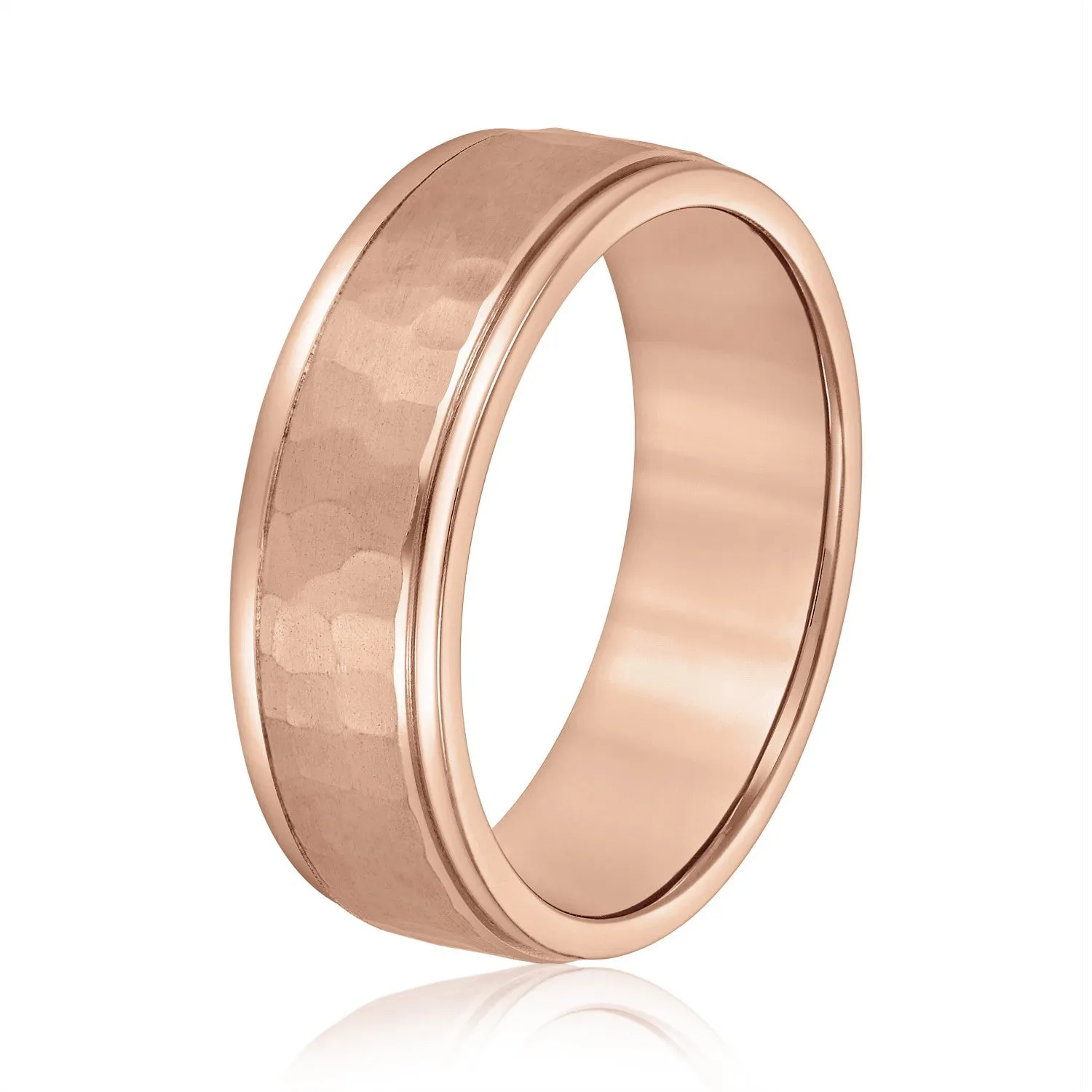 Men's Hammered Center Wedding Band