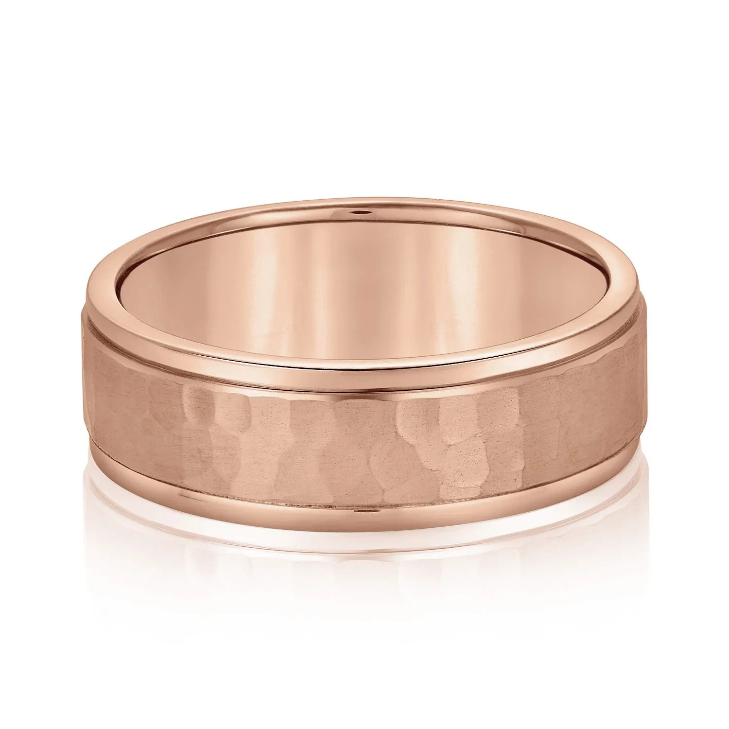 Men's Hammered Center Wedding Band