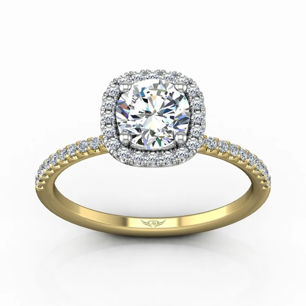 Micropave Halo Engagement Ring