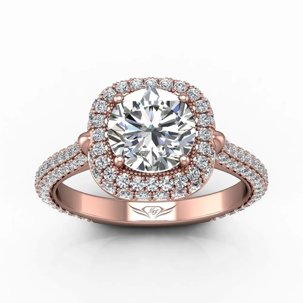 Micropave Halo Engagement Ring