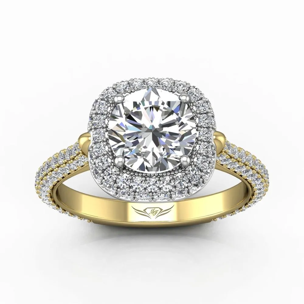 Micropave Halo Engagement Ring