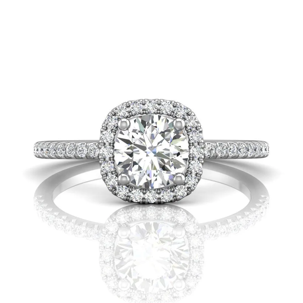 Micropave Halo Engagement Ring