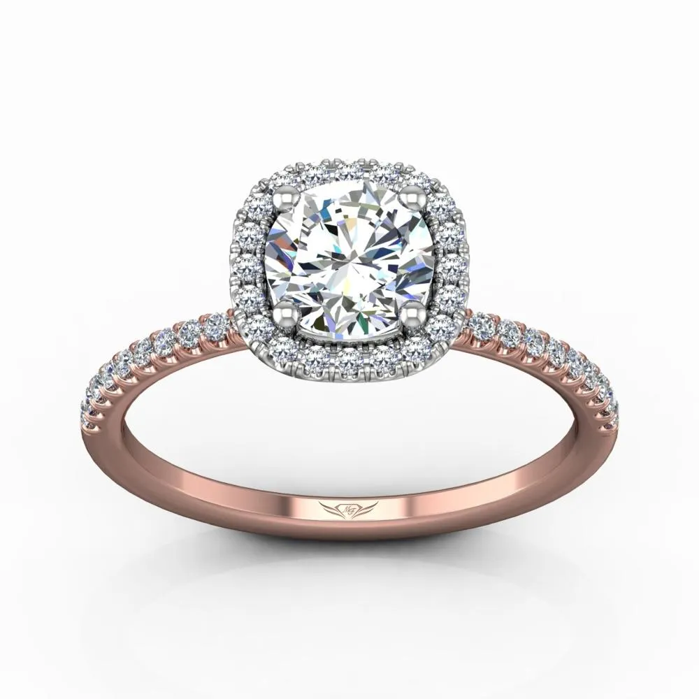 Micropave Halo Engagement Ring
