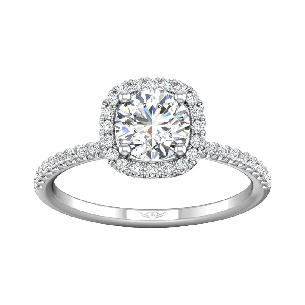 Micropave Halo Engagement Ring