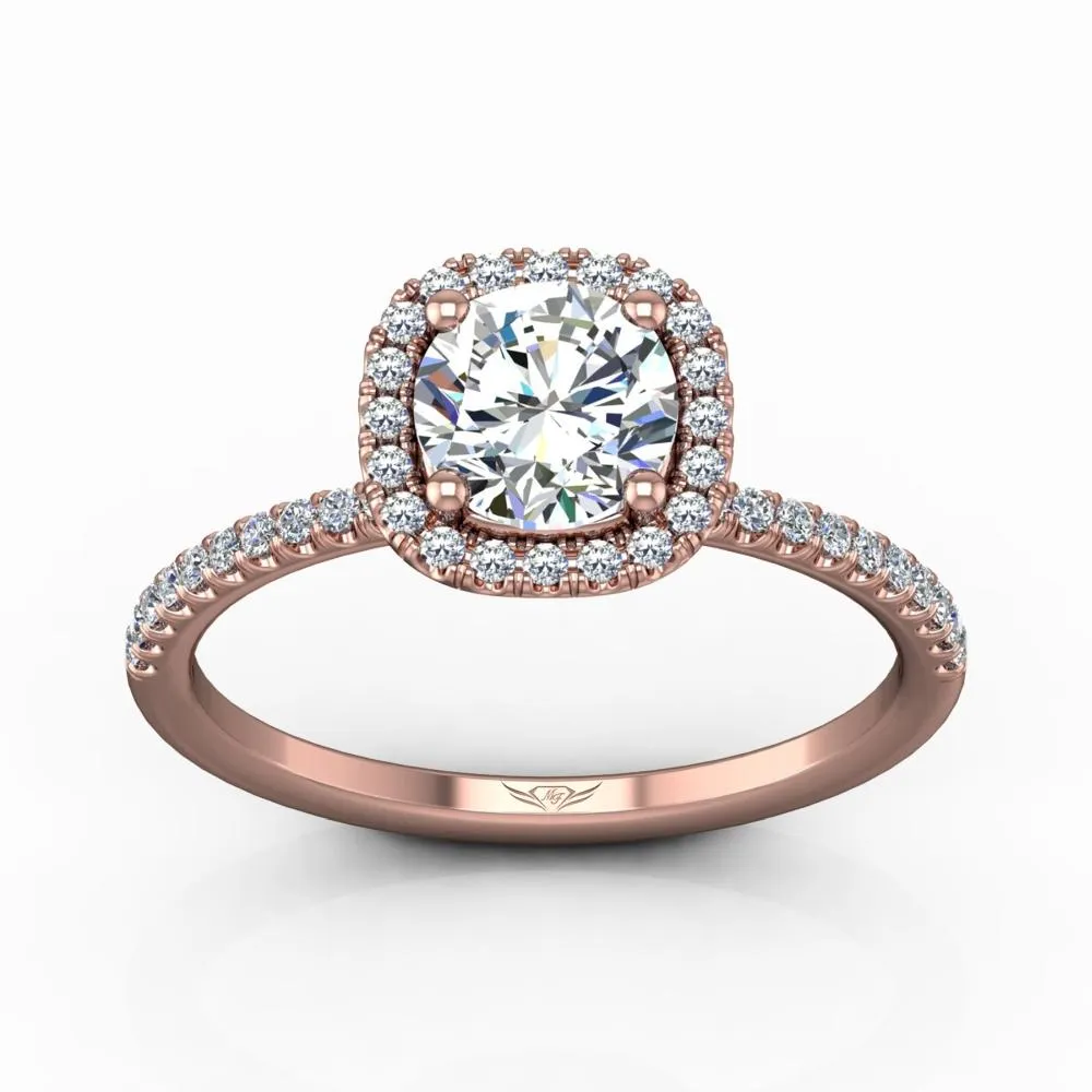 Micropave Halo Engagement Ring