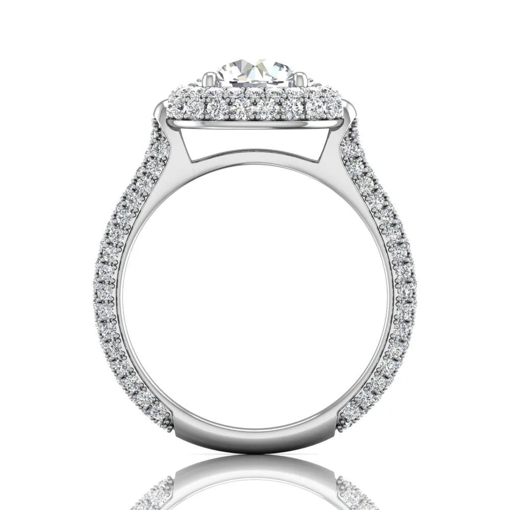 Micropave Halo Engagement Ring